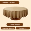 HSBWORG 84 Inch Christmas Decorations Brown Round Tablecloth Disposable PE