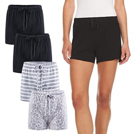 4 Pack: Women's Ultra Butter Soft Comfy Lounge Pajama Sleep Shorts - Pillow Talk by René Rofé