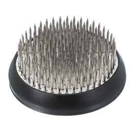 PATIKIL 2.3" Flower Frog, Brass Flower Arrangement Holder Round Floral Pin Frogs Ikebana Arranger Tool for Vase Supplies Home Office DIY Craft, Silver