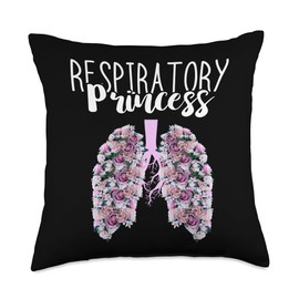 Respiratory Therapist Lung Therapy Specialist Lung Doctor RT Princess Respiratory Therapist Throw Pillow, 18x18, Multicolor
