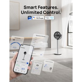 Dreo Oscillating Fan for Bedroom,150°+120° Omni-Directional Quiet Floor Fans with Smart Control, 110ft Pedestal Fan with DC Motor, 9 Speeds, 6 Modes, 43'' Inches, 12H Timer, Wi-Fi/Voice/Alexa