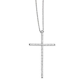Apples of Gold God's Glory CZ Cross Necklace in Sterling Silver