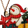 com-four® hanging Christmas decoration, wooden hanger with snowman and lettering,