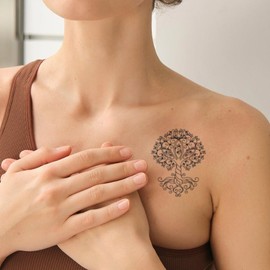 Lebensbaum - Forever Never® | Temporäre Tattoos für Erwachsene - Hält bis zu 2 Wochen | vegan, wasserfest, EU-zertifiziert