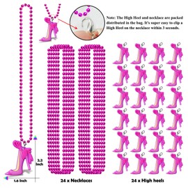 CiciBear 24 Pack Highheel Necklace Party Favors with Mardi Gras Beads for Women Party Favors, Home Decorations, Festivals, Wedding, Birthday