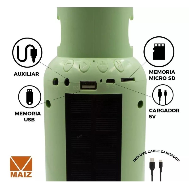 Maíz 5pz Bocina Bluetooth Radio Tanque Gas Portatil Recargable