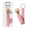 BIBS Pacifier Clip Braided Dusty Pink/Baby Pink