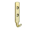 SISI UK® 4 x Heavy Duty Brass Plated J Hooks 2 Hole 62mm - Hold up to 35KG (Each Hook) inc Screws & Rawplugs