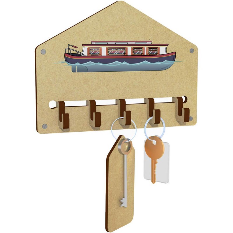 Azeeda 'Canal Boat' Wall Mounted Key Hooks/Holder (WH00048251)