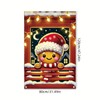 Saoplasa Christmas Party Banner Gingerbread Santa Hat Window Scene Holiday