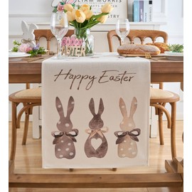 Vorysum Rabbit Carrot Easter Table Runner Modern Table Runner Easter Table Runner Washable Spring Kitchen Dining Table Decoration for Indoor and Outdoor Holiday Party Living Room Decor 40 x 180 cm