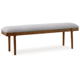 Signature Design by Ashley Signature Design by Ashley Lyncott 59" Upholstered Solid Wood Frame Dining Bench, Gray/Brown