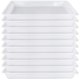 OJYUDD 10 Pack Plastic Art Trays,Activity Crafts Tray,Organizer Tray,Serving Tray for Home,School,Kids,DIY Projects,Painting,Beads (White)