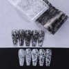 10 Stickers/Box White Nail Foil Lace Black Flower Spring Starry