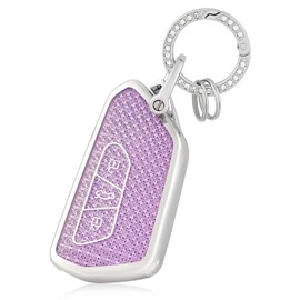 OFF WE GO Car Key Case Key Cover for VW Golf 8/7/5/R/MK8 Cupra Born Formentor Seat Leon Ateca Tarraco Skoda Octavia Key Fob Protective Case Purple