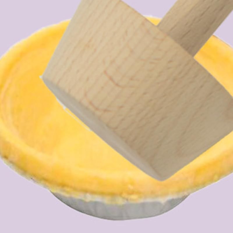PRETYZOOM Double Ended Wooden Egg Tart Tamper Tool for Baking