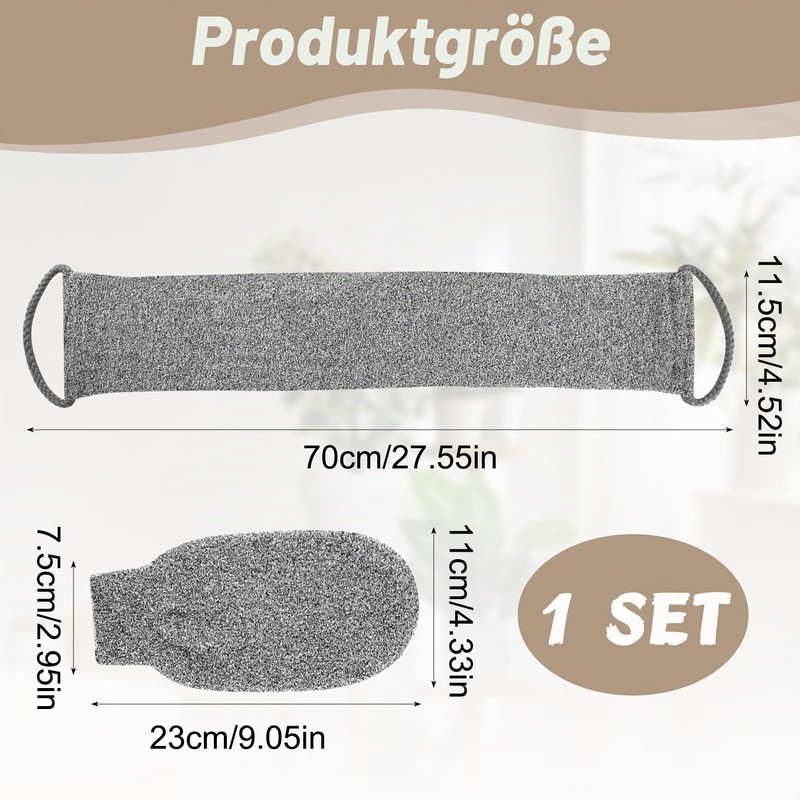 2 Pieces Back Scrubber for Shower Bamboo Fibre Exfoliating Scrubber
