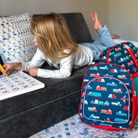 Wildkin 12-Inch Kids Backpack for Boys & Girls, Perfect for Daycare and Preschool, Toddler Bags Features Padded Back & Adjustable Strap, Ideal for School & Travel Backpacks (Transportation)