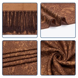 QIUTIMIY Paisley Pashmina Shawl Wrap Women Reversible Vintage Jacquard Pashmina Rave Scarf with Fringe for Evening, Wedding(Flower3-Brown)