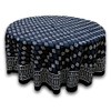 India Arts Hand Block Print Dabu Geometric Tablecloth Round Cotton