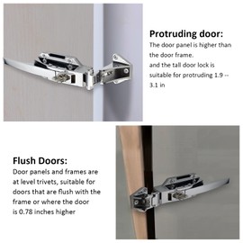 YKPPKY Walk-in Cooler Door Handle - Walk in Cooler Door Closer Complete Latch Kit, Freezer Doors Handle with Solid Metal Push Rod, Offset -1/8 in to 1/4 in(Flush) and 5.91 "