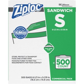 Ziploc Sandwich Bags, Easy Open Tabs, 500 Count