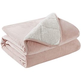 Degrees of Comfort Sherpa Weighted Blanket Throw for Adults | Dual-Sided Fuzzy Soft Sherpa & Velvet Plush Fleece | Weighted Throw for One Person Use (180~220lbs) Queen Bed | 60x80 Blush 20 LBS