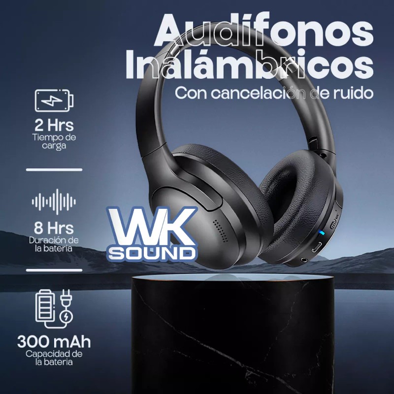 Wekome Audífonos Inalambricos Bluetooth M11 Anc Diadema Ios Android Color