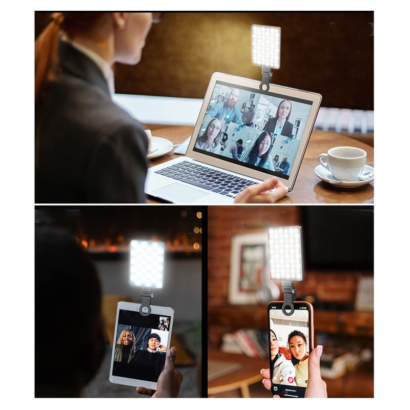 Portable Cell Phone Fill Light LED High Power Rechargeable Clip