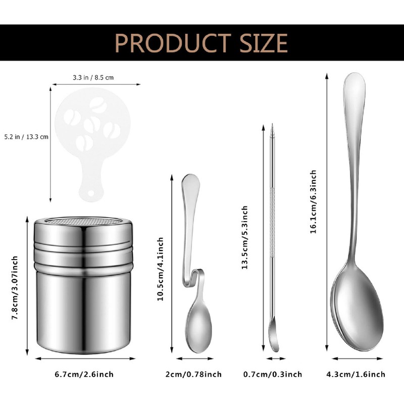 Coffee Decorating Stencils Coffee Carving Pen Set Stainless Steel Portable