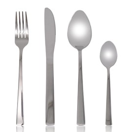 Mritrit Cutlery Set, Crockery Set for 1 People, Stainless Steel Cutlery 4 Pieces, Cutlery Set for Family Party and Restaurant