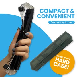 PAZIS Portable Bookstand, Small Book, Adjustable Reading Stand, Hands-Free Reading with Protective Page Clips (Black)