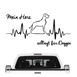 siviwonder Great Dane German Sticker Car Heart Heartbeat Dog Sticker Film Colour Black Size 30 cm