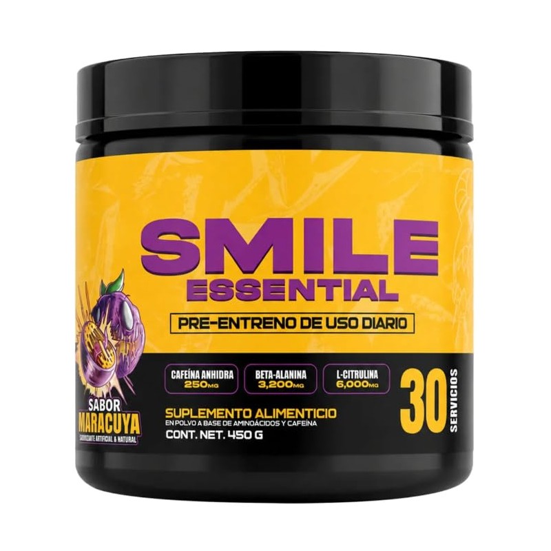 Pre Entreno en Polvo Sabor Maracuyá Suplemento Alimenticio 450 g
