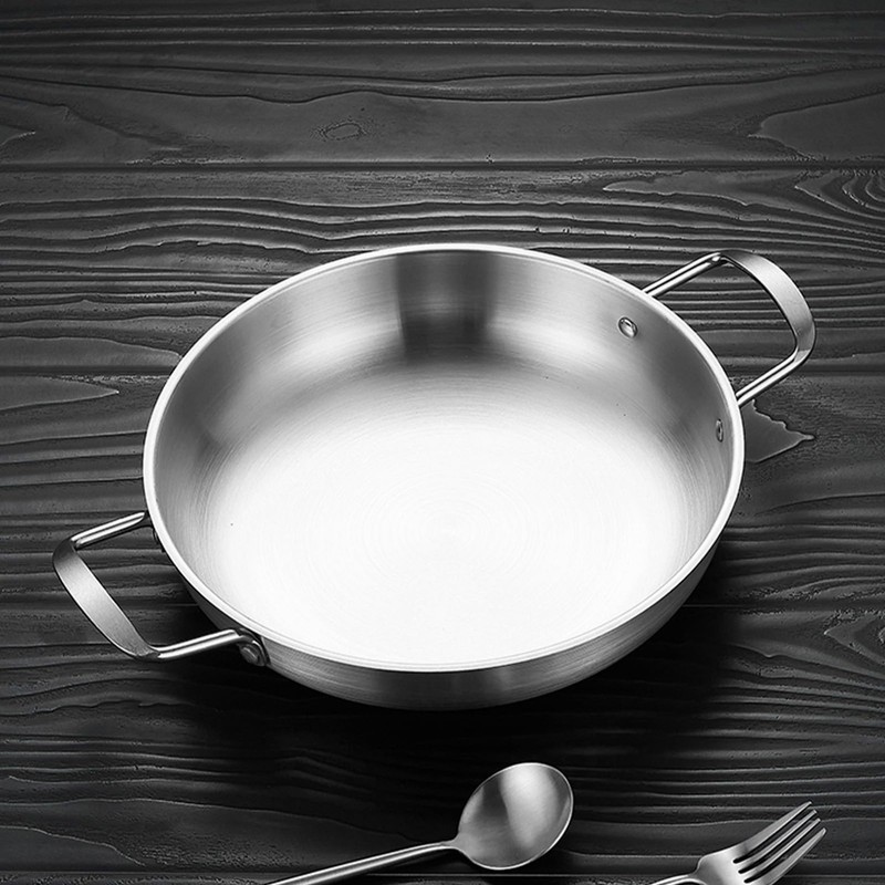 Stainless Steel Stockpot, 1350ml Induction Stock Pot Flat Bottom Skillet