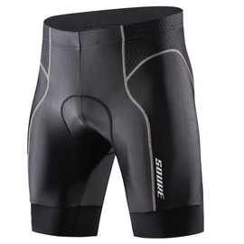 Souke Sports Men's Cycling Shorts Padded Bike Half Pants Bicycle Biking Tights BlackGrey