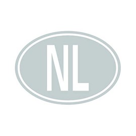 RDW Netherlands Oval Sticker - Decal - Die Cut - Country Code NL - Silver 17.18" x 12.00"