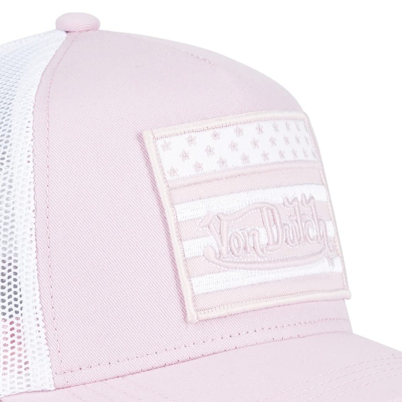 Von Dutch Cap Men's and Women's Trucker Flag, Pink PP