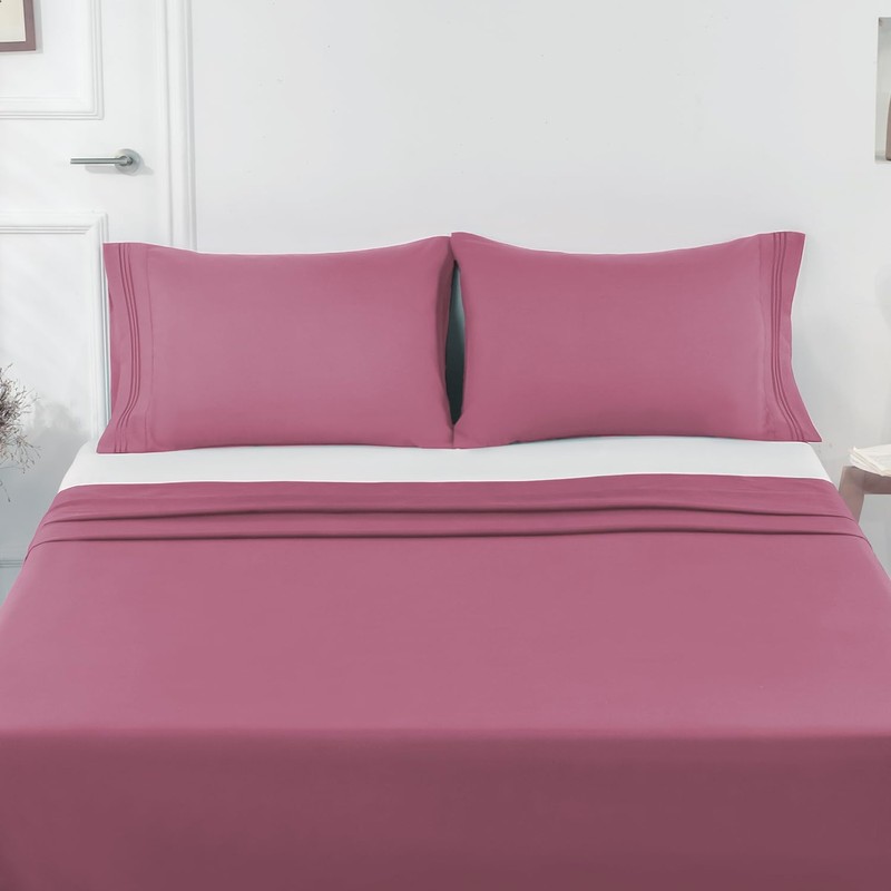 Lirex Pillow Cases (2 Pack), 1800 Thread Count Embroidered King
