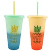 KRE Color Changing Tumbler with Straw 8 Inches Liquid Cold