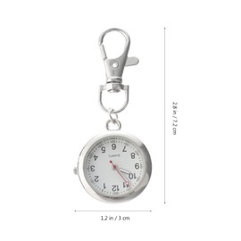 ibasenice Pocket Watch Quartz Watch with Clip for Watch with Key Ring Silver Fob Watch for Pocket Watch for Doctor, Silver, 7.2 x 3 cm, silver, Professional and minimalist