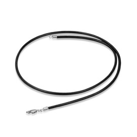 GOXO Black Waterproof Braided Leather Necklace Wax Rope Chain for Women Men,Durable sterling silver buckle, 2mm Width 16 to 24 Inch Cord Made in USA(22)