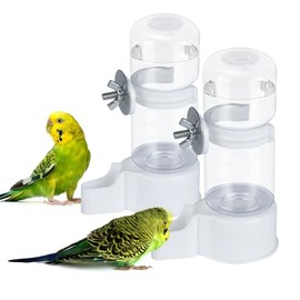 BWOGUE - Dispensador automático de agua para pájaros, dispensador de agua de periquitos de 4.73 onzas líquidas para jaula sin ensuciar, alimentador de agua para pájaros cacatúas, Budgie Conure,