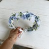 PoshMyra Dusty Blue Flower Crown for Women Bride Birthday Gift