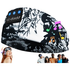 LC-dolida Schlafkopfhörer Bluetooth Schlafen Kopfhörer, Kabellos Sport-Kopfhörer Stirnband 14+ Stunden Lange Spielzeit Leichte Schlafstirnband mit HiFi-Stereo,Ergonomisch Tech Gadgets