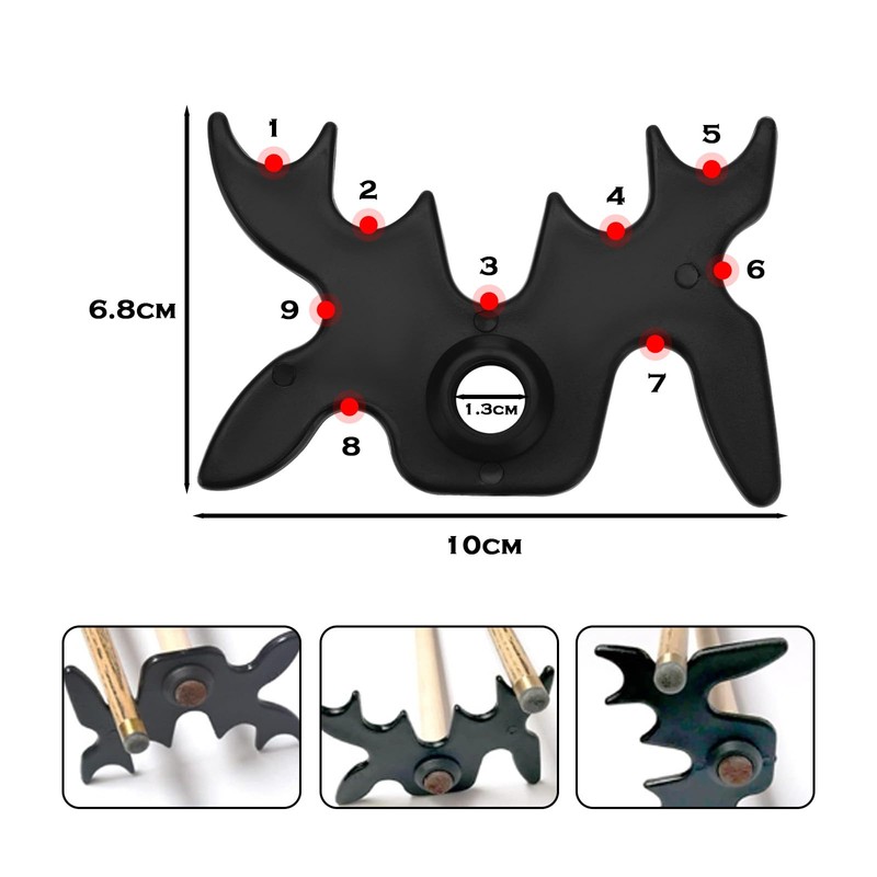 VGOL 4pcs Billiard Cue Holder with 9 Positions Black Snooker
