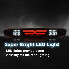 ALLGOOD LED 3rd Brake Light, Compatible With Chevy Silverado/GMC Sierra 2007-2014, Third Bar Brake Cargo Light, Clear Lens Black Housing Amber Reflector, Type X