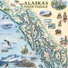 Alaska's Inside Passage Map Ceramic Coasters with Cork Base -