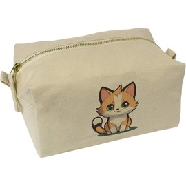 'Cute Kawaii Style Kitten' Canvas Wash Bag/Makeup Case (CS00036510)