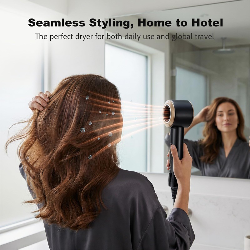 CIVEYA Dual Voltage Hair Dryer for European Travel & Home